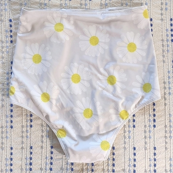 Kortni Jeane Swimsuit Bottoms High-Waist XS Daisy Yellow White Full Coverage - Picture 10 of 10